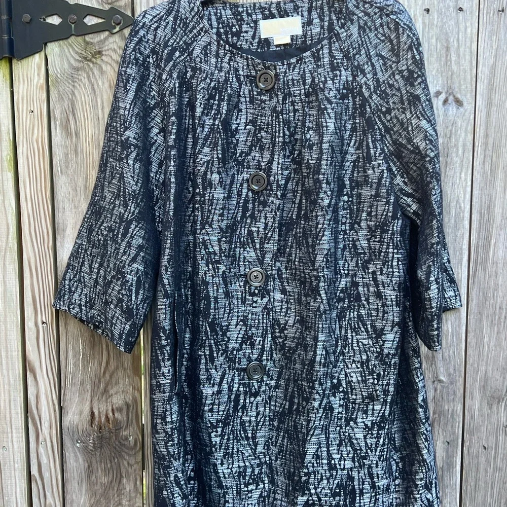 MICHAEL KORS Long Black and Gray Lined Blazer Jacket Women’s XL